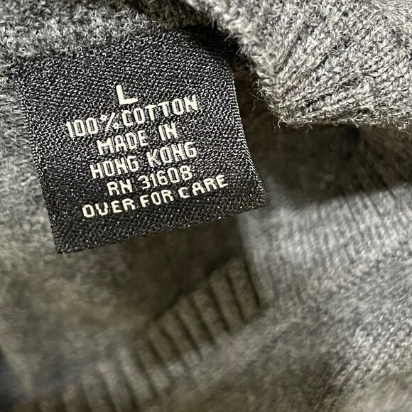 JoS A Bank Men's Sweater Vest Grey Size L Large V-Neck Cotton - Picture 3 of 5